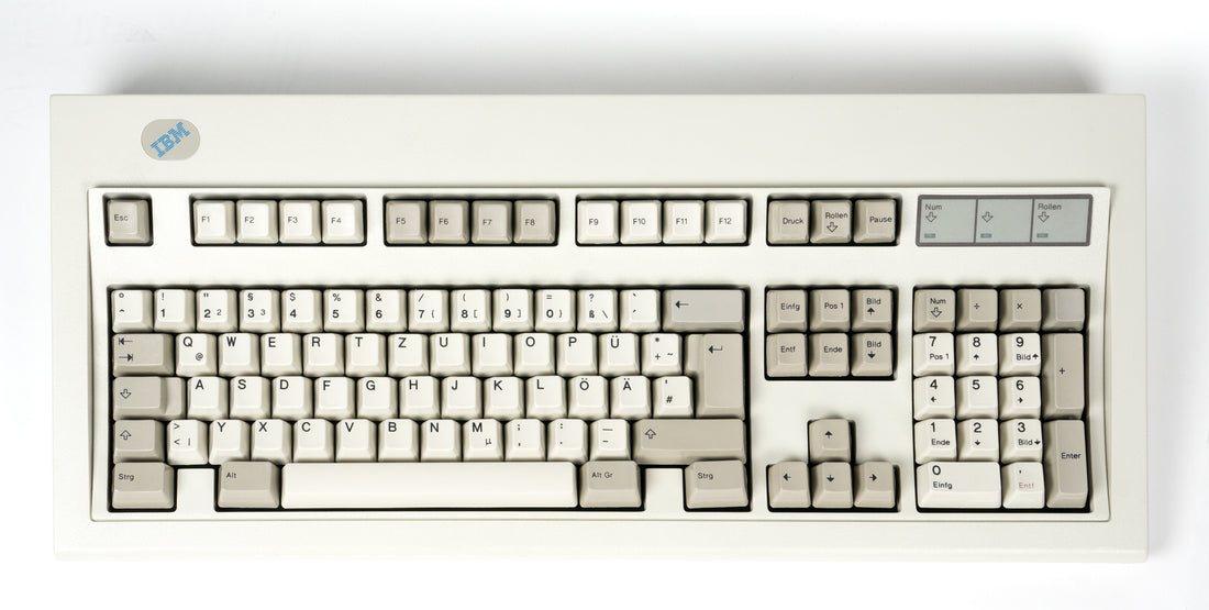 IBM Model M keyboard (1985) with buckling-spring switches