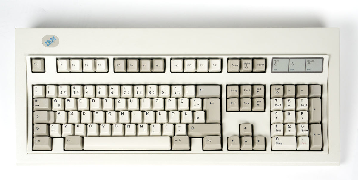IBM Model M keyboard (1985) with buckling-spring switches