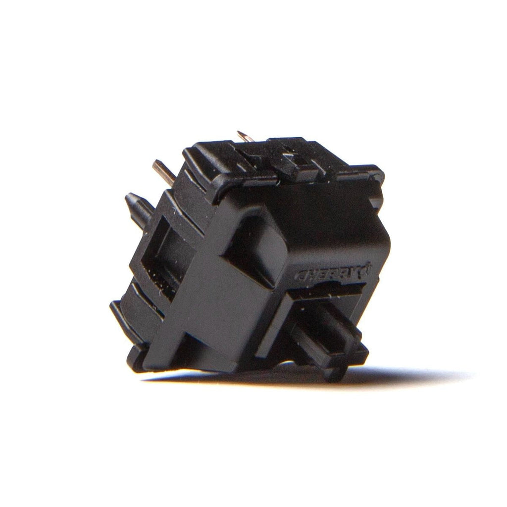Cherry MX2A Black linear switch, side view with Cherry logo