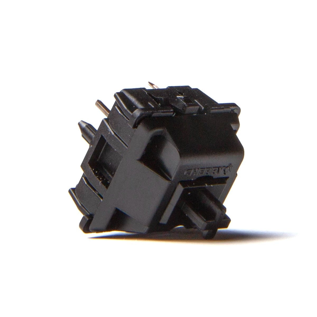 Cherry MX2A Black linear switch, side view with Cherry logo
