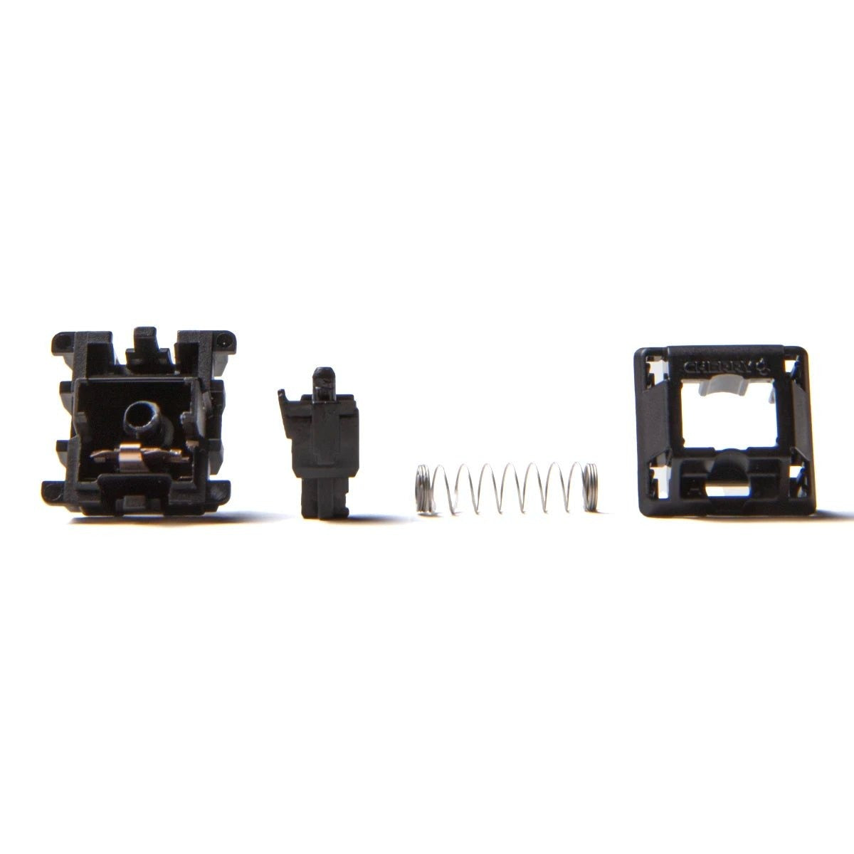 Cherry MX2A Black linear switch disassembled: housing, stem and spring