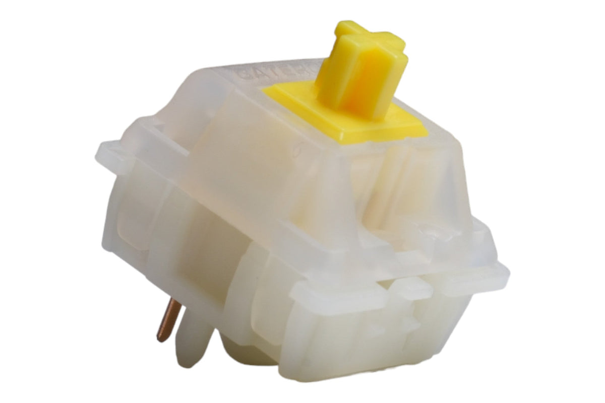 Gateron Milky Yellow Pro KS-3 linear switch, angled product view