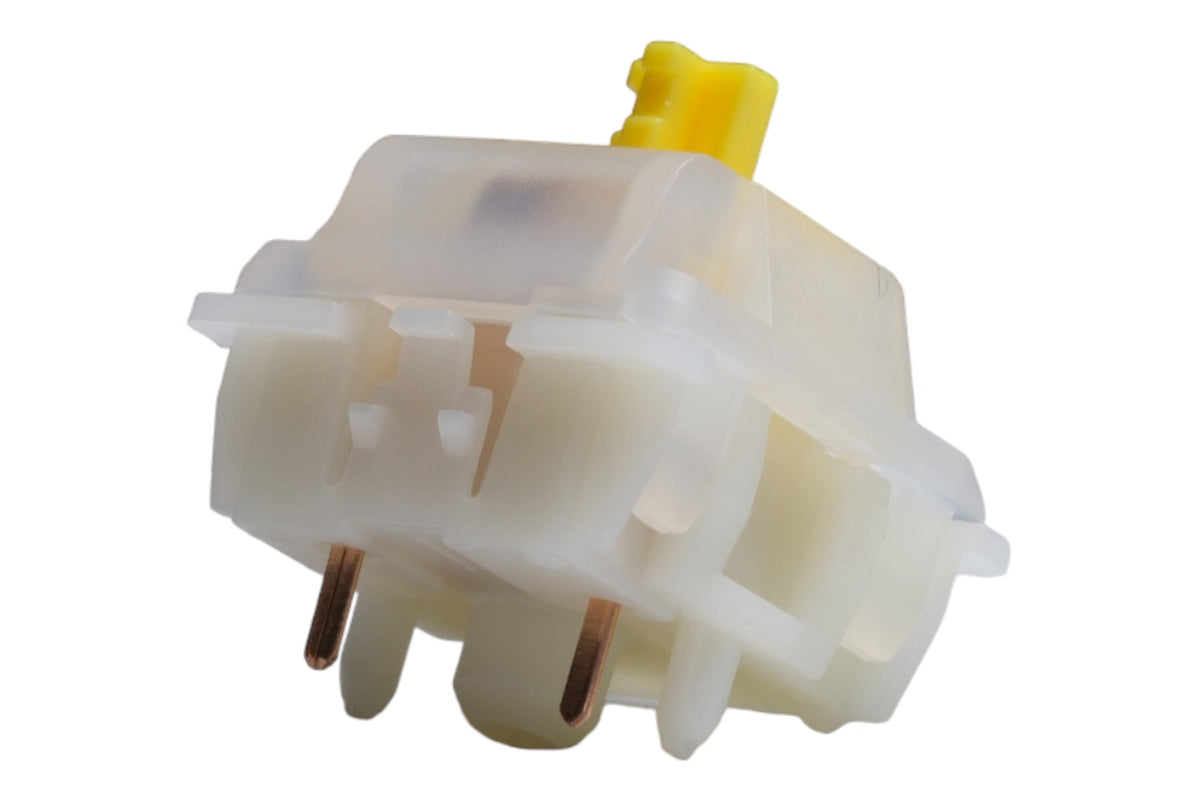 Gateron Milky Yellow Pro KS-3 linear switch, rear view showing pins