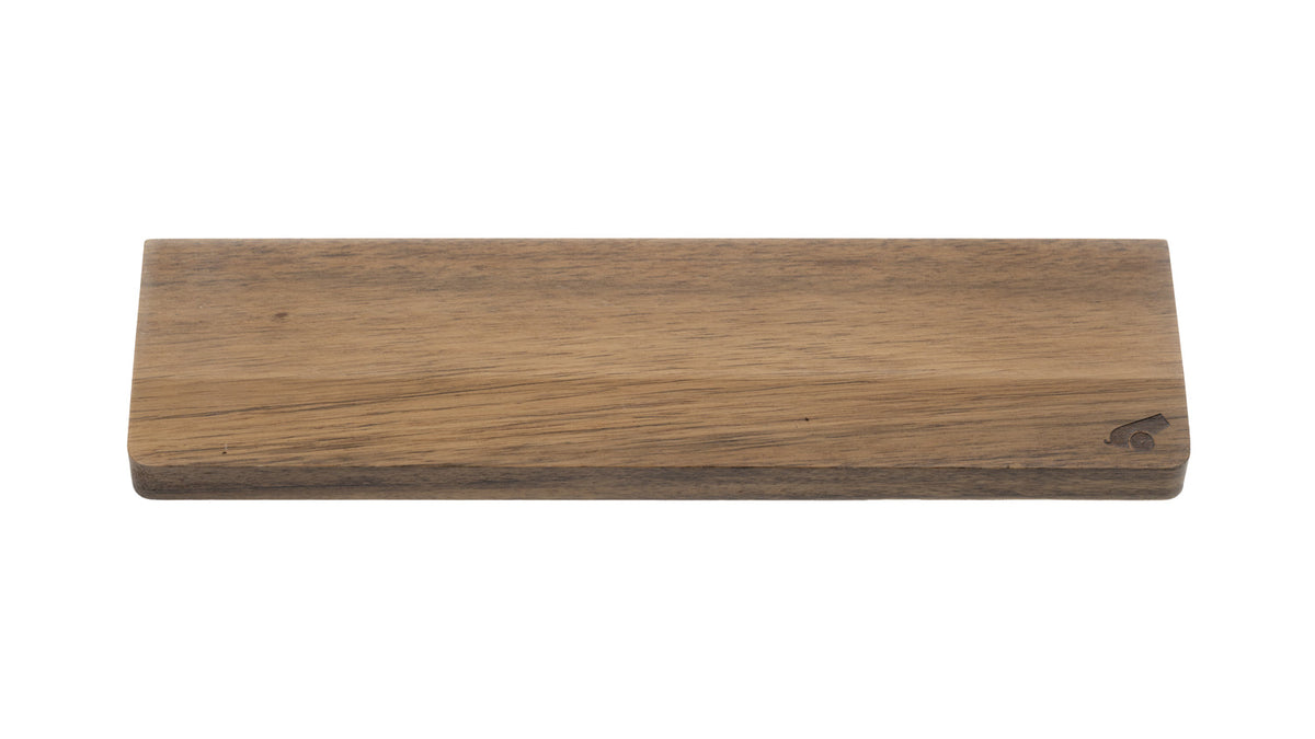 Acacia wooden wrist rest, straight-on product view